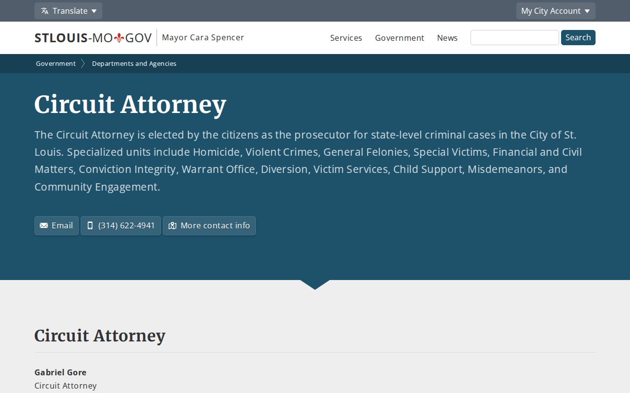 St. Louis Circuit Attorney Warrant Office information